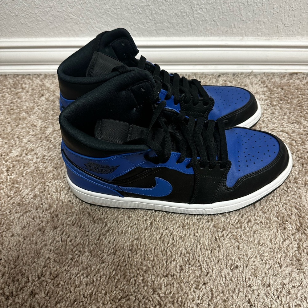 Air Jordan 1 Mid, Size 9 - Royal Blue and Black